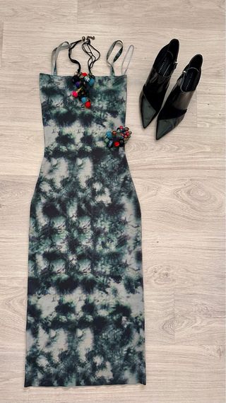 Zara vestido midi nuevo regalo collar y brazalete