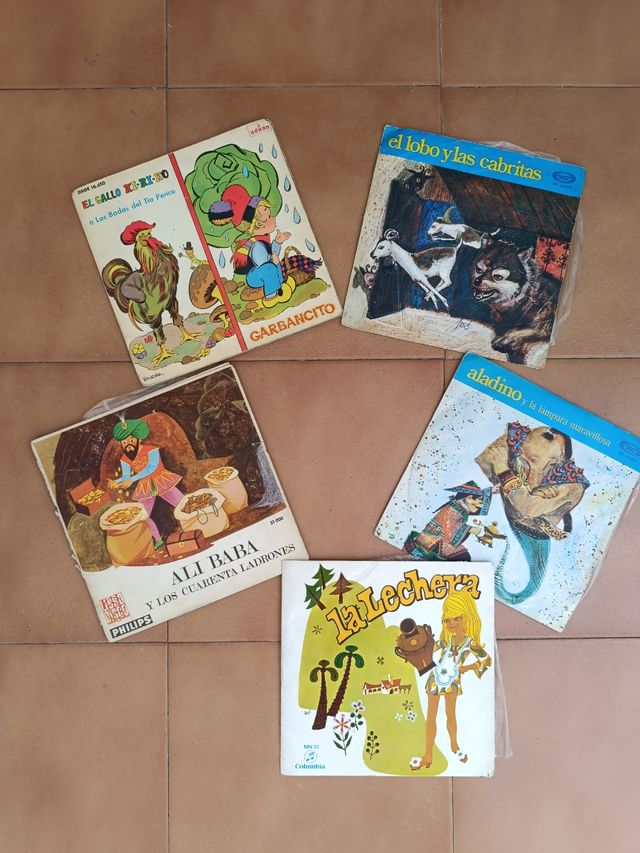 5 vinilos single de cuentos Vintage