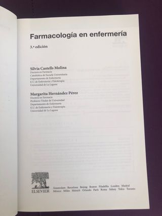 Farmacología en enfermería. Castells y Hernández