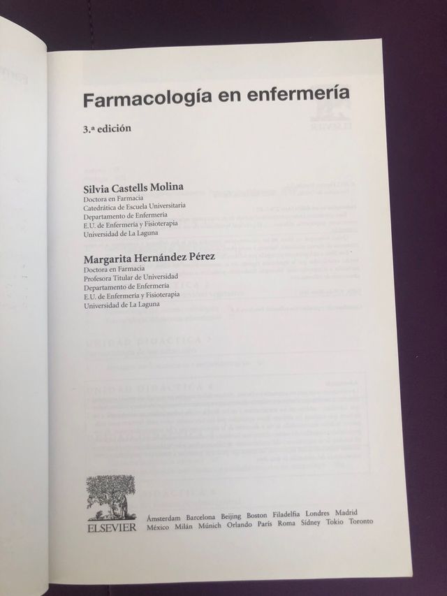 Farmacología en enfermería. Castells y Hernández