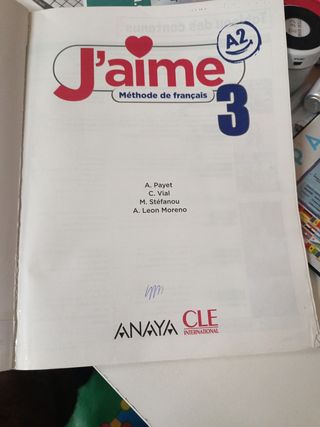 Libro de francés, 3 de la ESO.