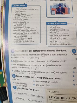 Libro de francés, 3 de la ESO.