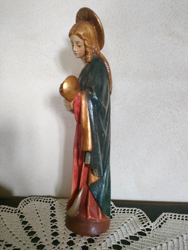 Madonna col Bambino legno policromo h 29