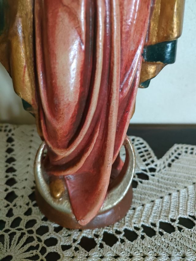 Madonna col Bambino legno policromo h 29