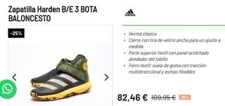 Zapatillas baloncesto adidas harden BE3