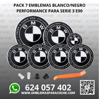 Pack emblemas BMW B/N Performance para Serie 3 E90