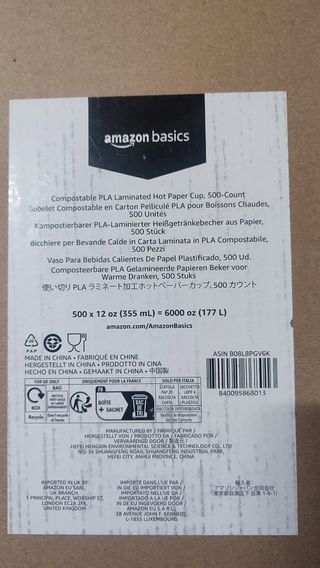 Vasos cartón 355ml 500und