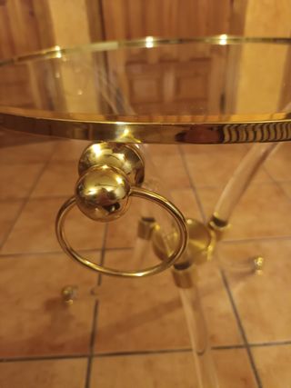 Mesa auxiliar de cristal vintage