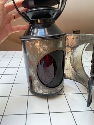 Farol antiguo de tren (negro)
