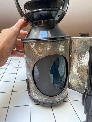 Farol antiguo de tren (negro)