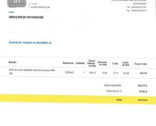 Cinta de correr decathlon