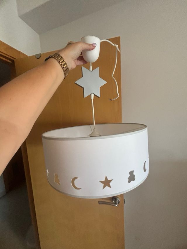 Lámpara infantil estrella gris