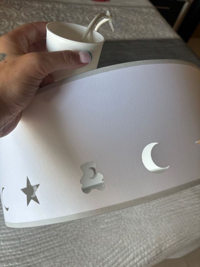 Lámpara infantil estrella gris