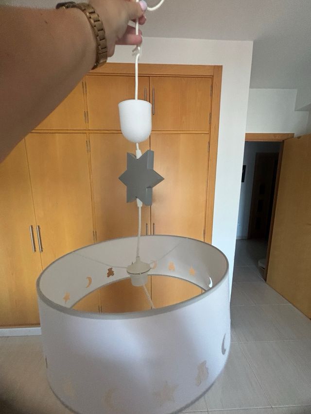 Lámpara infantil estrella gris