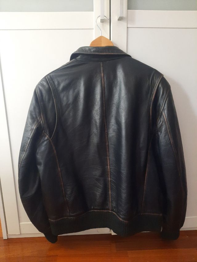 Cazadora cuero auténtico talla XL