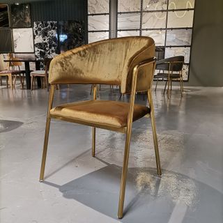 Silla de terciopelo para comedor o restaurante