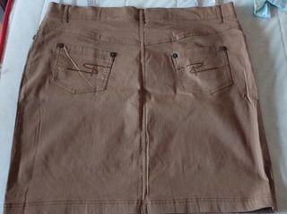 Falda vaquera marrón