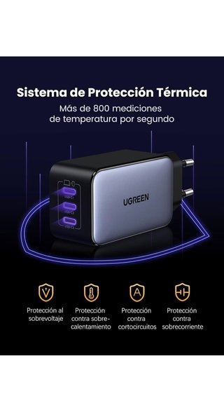 Cargador 65w 3 usb C