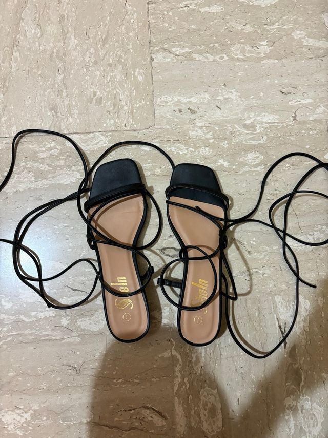 Sandali neri con lacci alla schiava donna Shein