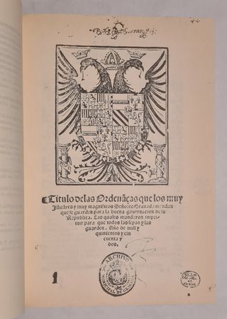 Libro: Ordenanzas de Granada de 1552