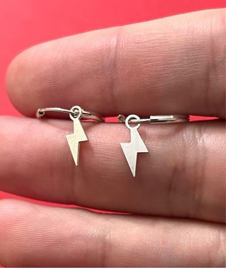 Clásicos Pendiente Rayo Plata De Ley 925