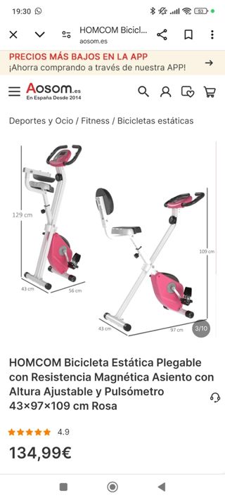 Bicicleta estática plegable 