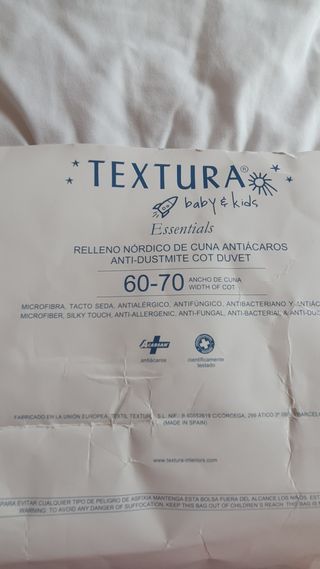 Funda y relleno nórdico cuna Textura