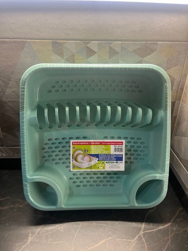Escurreplatos + bandeja color verde