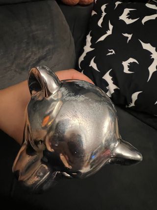 Figura Pantera leopardo color plata