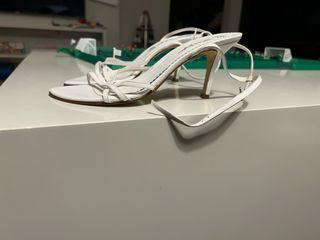 Sandalias de tacon blanco