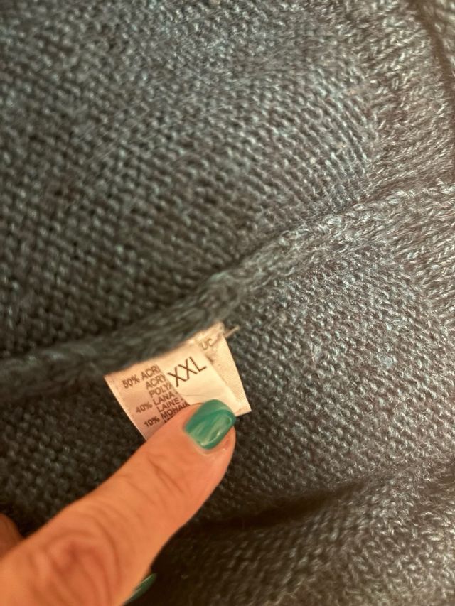 Maglione verde petrolio collo ad anello