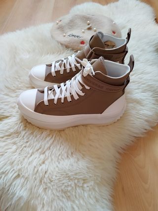 Converse piel  plataforma 