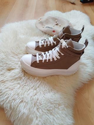 Converse piel  plataforma 