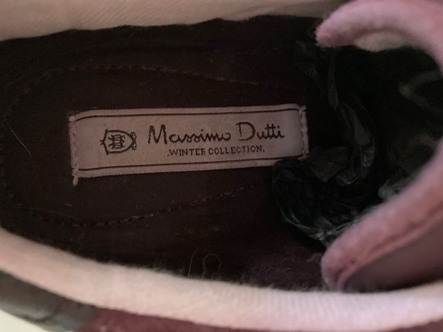 Zapatillas burdeos lazo Massimo Dutti.