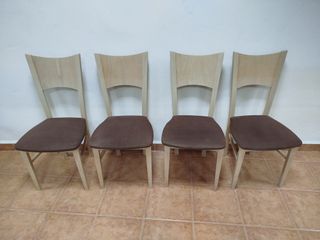 Mesa libro extensible 90/185x90 y 4 sillas