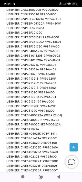 Cajón superior e intermedio Liebherr 
