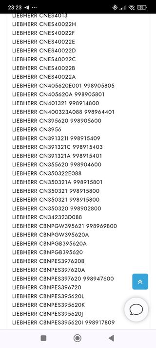 Cajón superior e intermedio Liebherr 