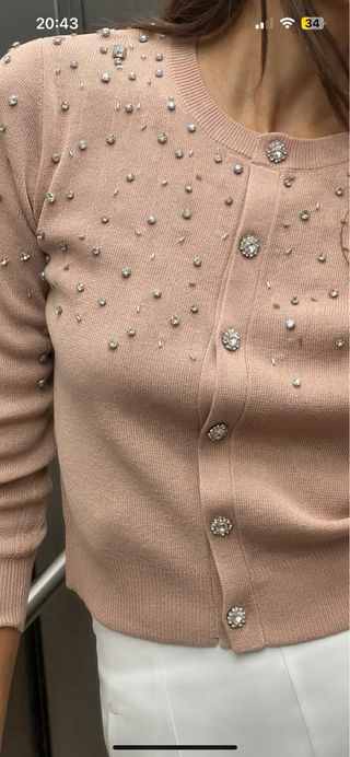 CHAQUETA PUNTO ABALORIOS JOYA ZARA