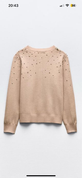 CHAQUETA PUNTO ABALORIOS JOYA ZARA