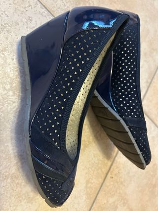Scarpe blu donna 37 vera pelle