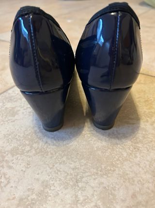 Scarpe blu donna 37 vera pelle