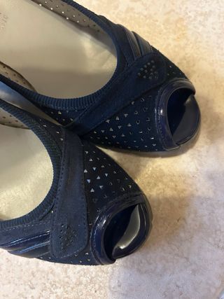 Scarpe blu donna 37 vera pelle