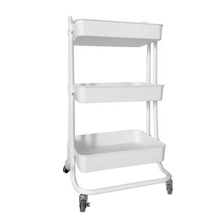 Carrito De Almacenamiento Metálico Blanco NUEVO