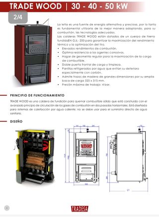 Caldera de leña trade wood lassian 30kw