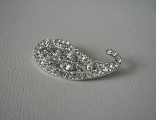 Broche Cachemir Años 80 con pavé de strass