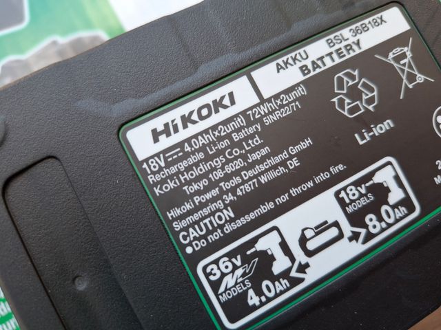 Kit Batterie hikoki (hitachi) BSL36B18X  8.Ah