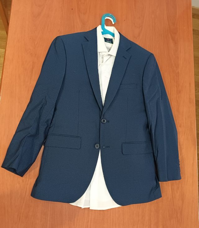 Traje hombre americana azul talla 46