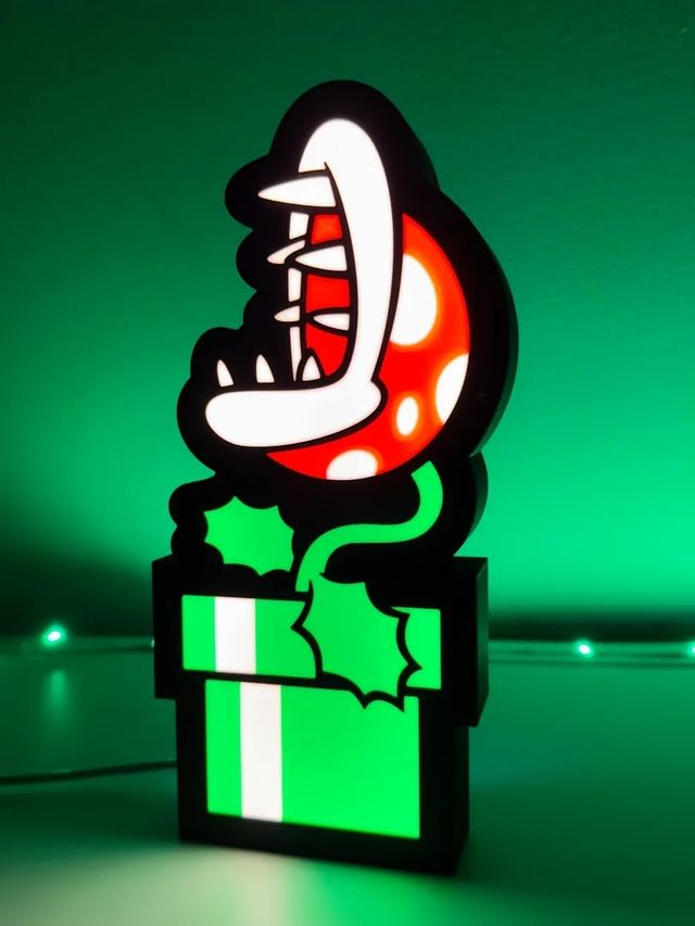 Lámpara 3D LED Planta Mario