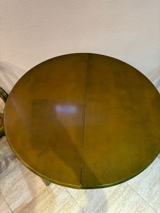 Mesa de madera verde, extensible
