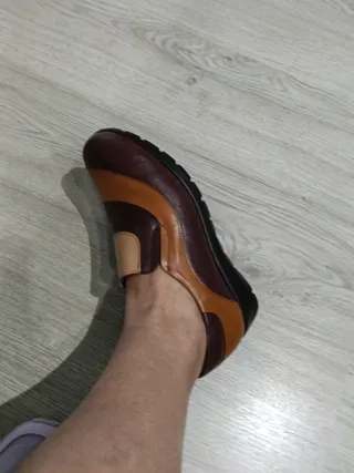 Zapato PITILLOS, piel, plano, elásticos laterales